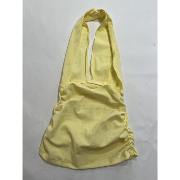 Zara Halter Ruched Top in Yellow - Picture 4 of 5